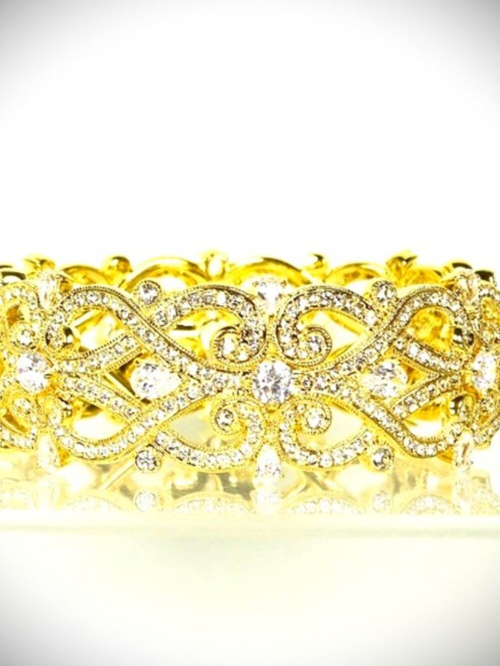 NADRI Gold Plated Cubic Zirconia Hinge Bracelet